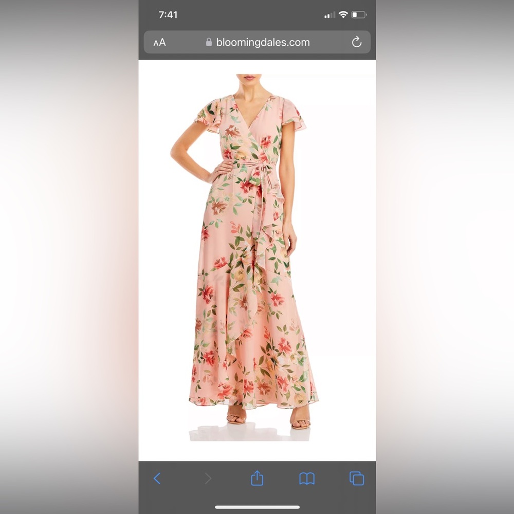 Peach floral Eliza J dress Size 4